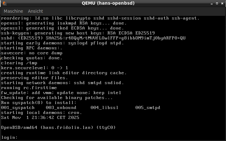 Erster erfolgreicher Boot